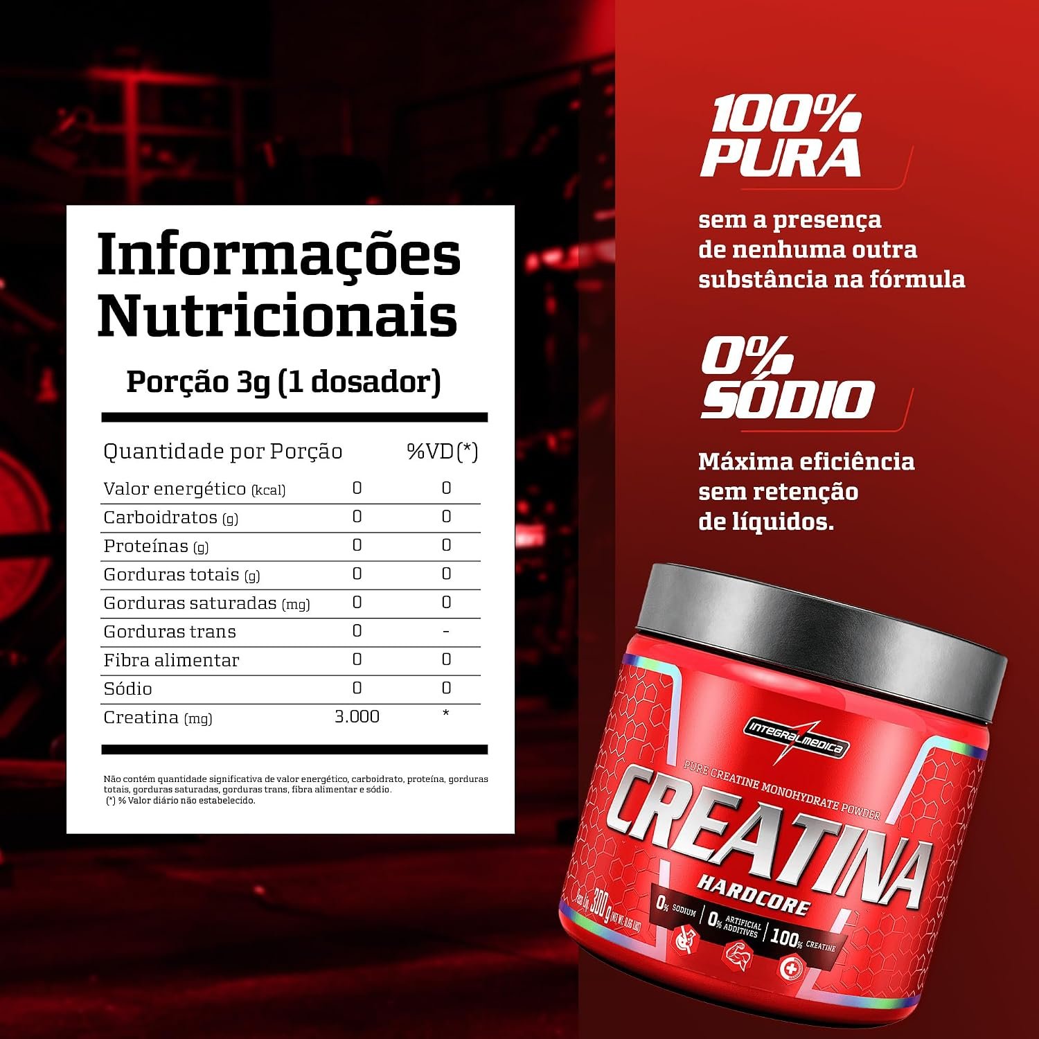 CREATINA INTEGRALMÉDICA MONOHIDRATADA (PURA) - Imagem 3